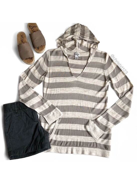 Chico's Tops - Chico’s Hooded Stripe Top